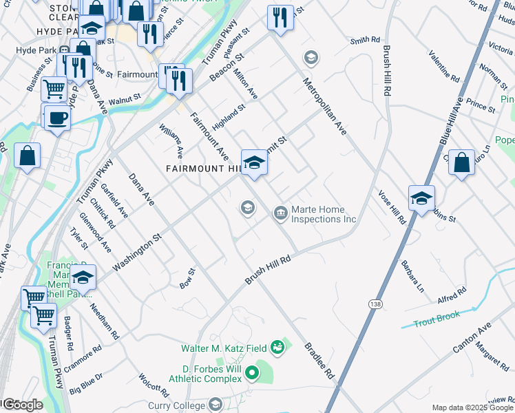 map of restaurants, bars, coffee shops, grocery stores, and more near 285 Fairmount Avenue in Boston