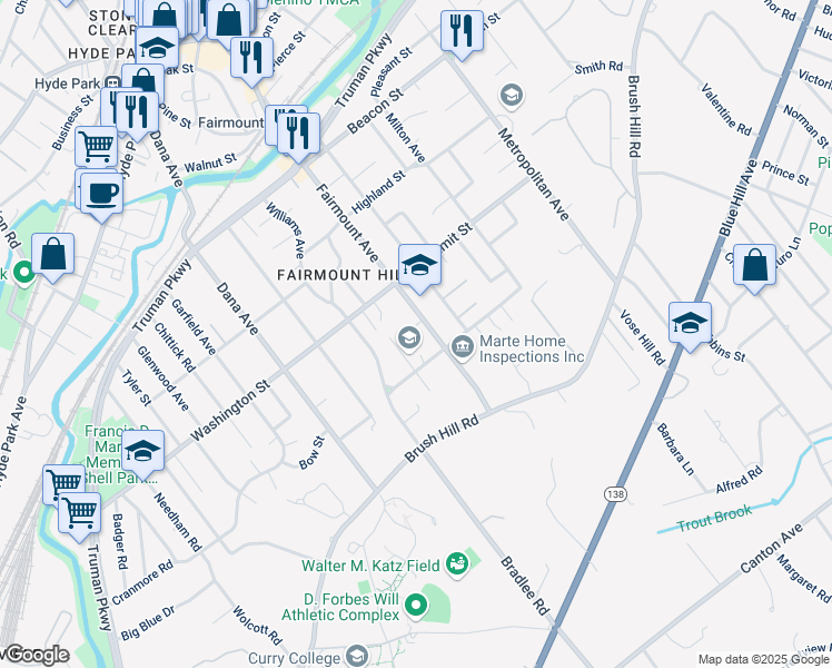 map of restaurants, bars, coffee shops, grocery stores, and more near 285 Fairmount Avenue in Boston
