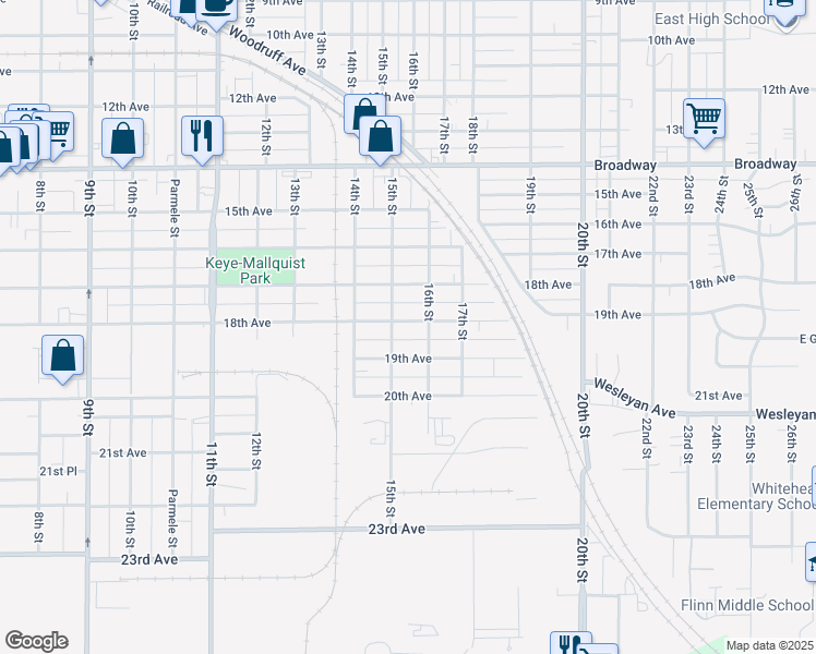 map of restaurants, bars, coffee shops, grocery stores, and more near 2011 18th Avenue in Rockford