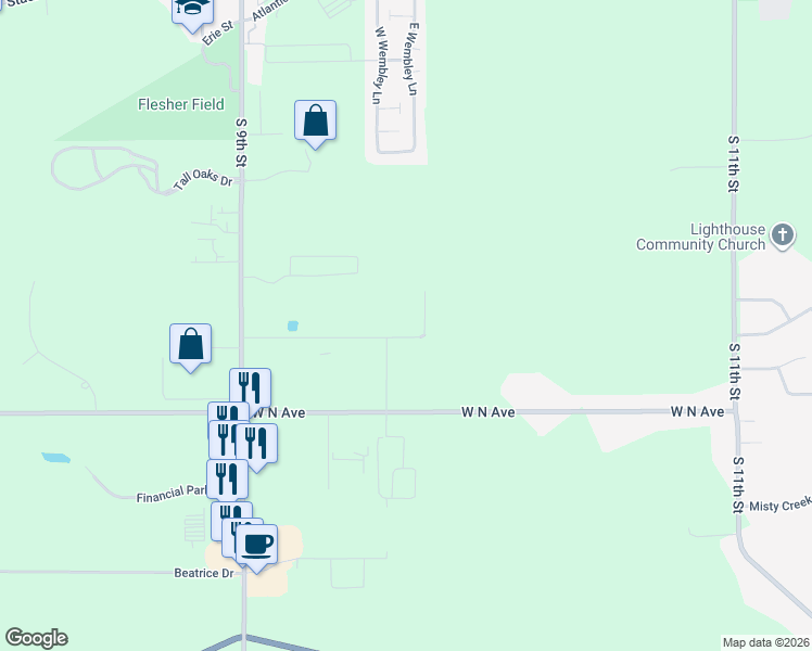 map of restaurants, bars, coffee shops, grocery stores, and more near 6100 Technology Avenue in Kalamazoo