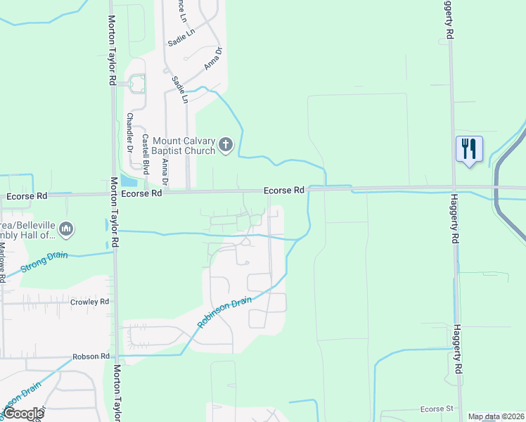 map of restaurants, bars, coffee shops, grocery stores, and more near 7515 Kirkridge Street in Belleville