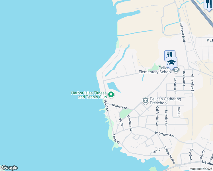 map of restaurants, bars, coffee shops, grocery stores, and more near 2830 Front Street in Klamath Falls