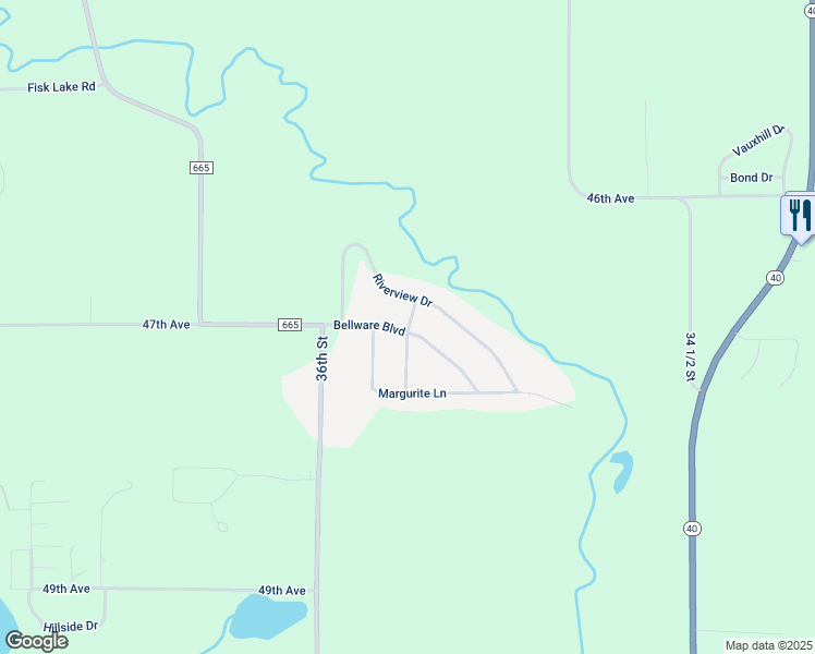 map of restaurants, bars, coffee shops, grocery stores, and more near 35627 Riverview Drive in Paw Paw