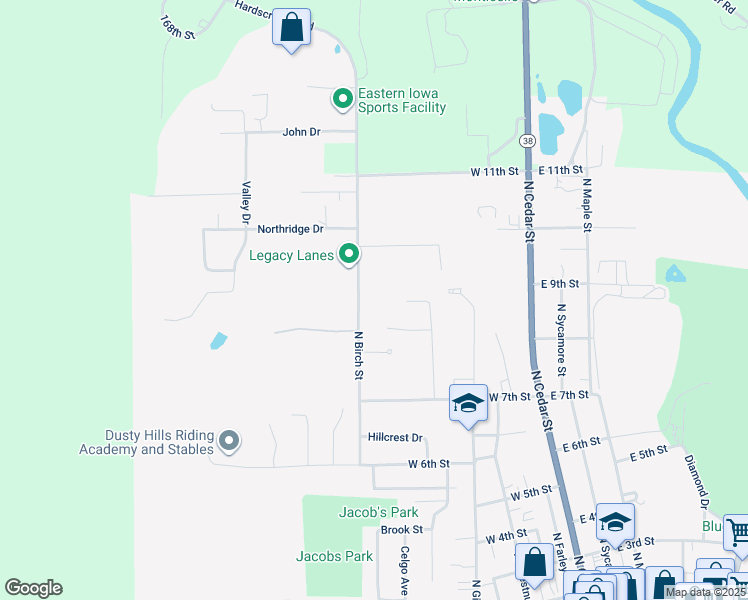 map of restaurants, bars, coffee shops, grocery stores, and more near 848 Breckenridge Drive in Monticello