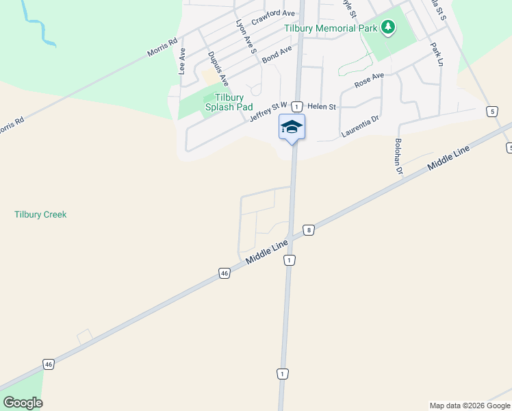 map of restaurants, bars, coffee shops, grocery stores, and more near 19 Homestead Drive in Tilbury