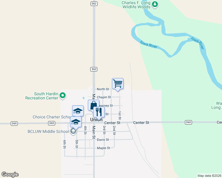 map of restaurants, bars, coffee shops, grocery stores, and more near 301 North Street in Union