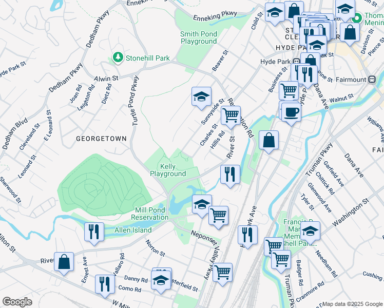 map of restaurants, bars, coffee shops, grocery stores, and more near 77 Charles Street in Boston