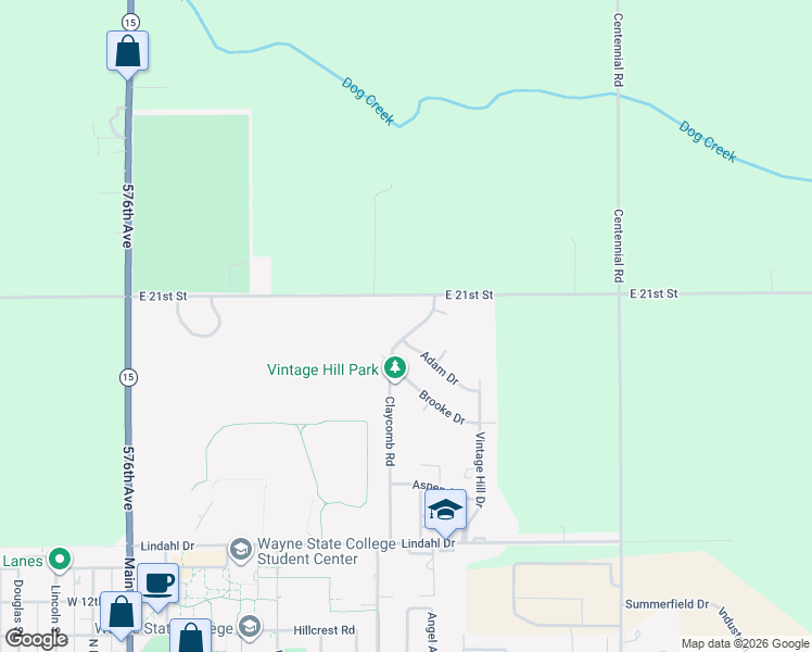 map of restaurants, bars, coffee shops, grocery stores, and more near Claycomb Road in Wayne