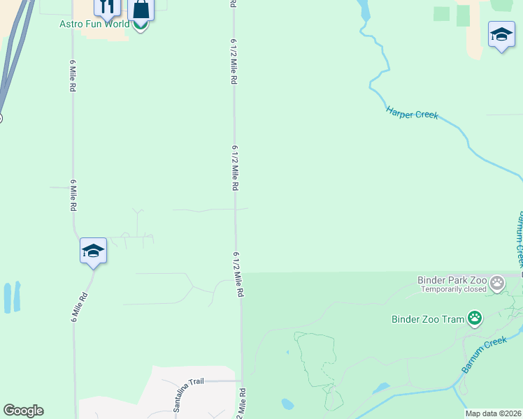 map of restaurants, bars, coffee shops, grocery stores, and more near 12274 6 1/2 Mile Road in Battle Creek
