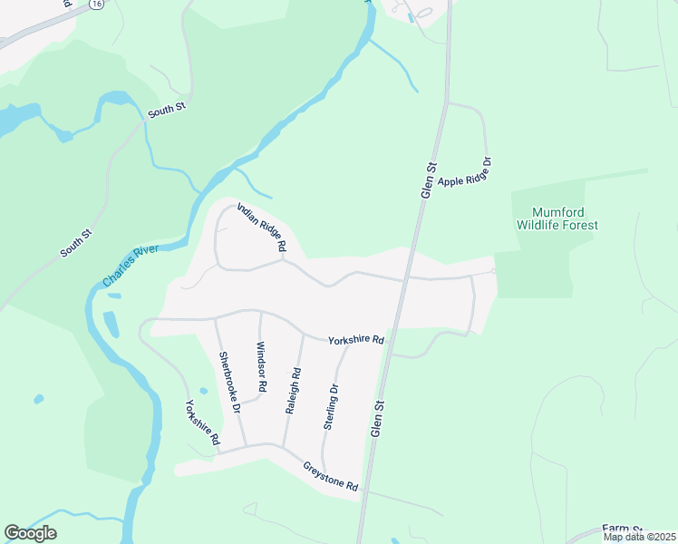 map of restaurants, bars, coffee shops, grocery stores, and more near 9 Indian Ridge Way in Natick