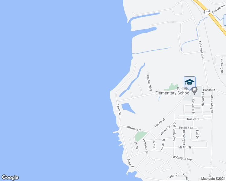 map of restaurants, bars, coffee shops, grocery stores, and more near 2920 Front Street in Klamath Falls