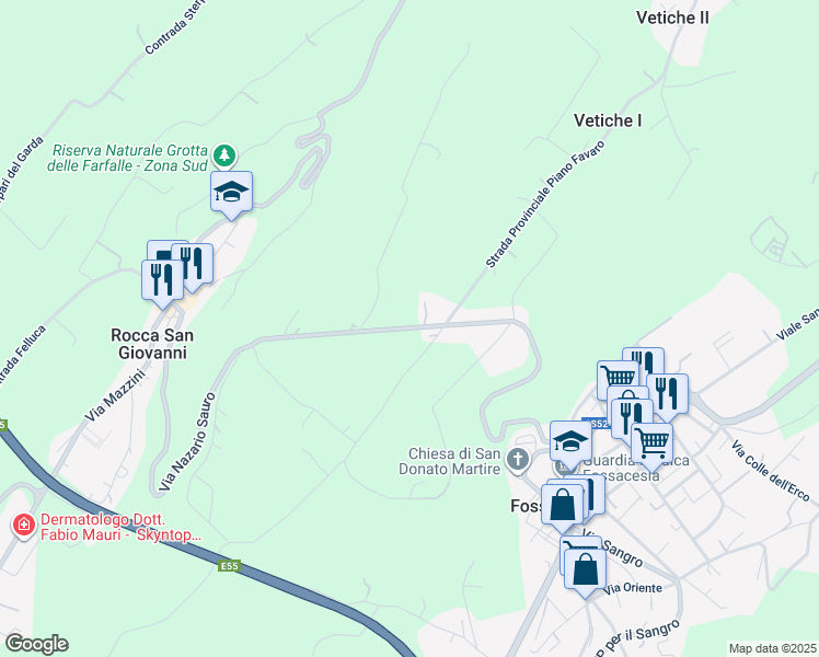 map of restaurants, bars, coffee shops, grocery stores, and more near 58 Contrada Codacchie in Provincia di Chieti