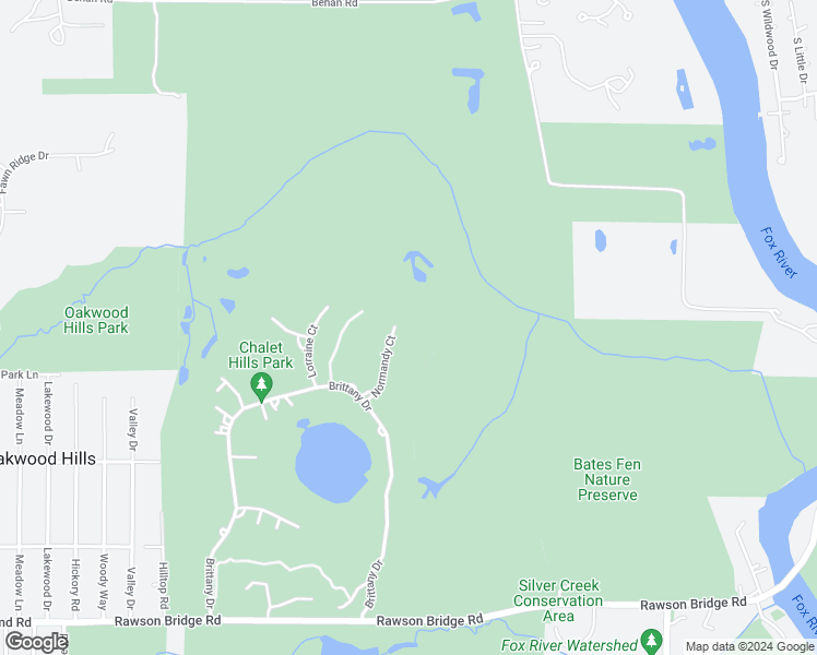 map of restaurants, bars, coffee shops, grocery stores, and more near 9 Normandy Court in Oakwood Hills