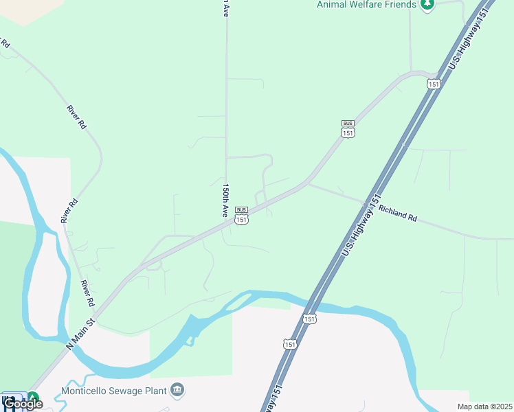 map of restaurants, bars, coffee shops, grocery stores, and more near 21701-21725 North Main Street in Monticello