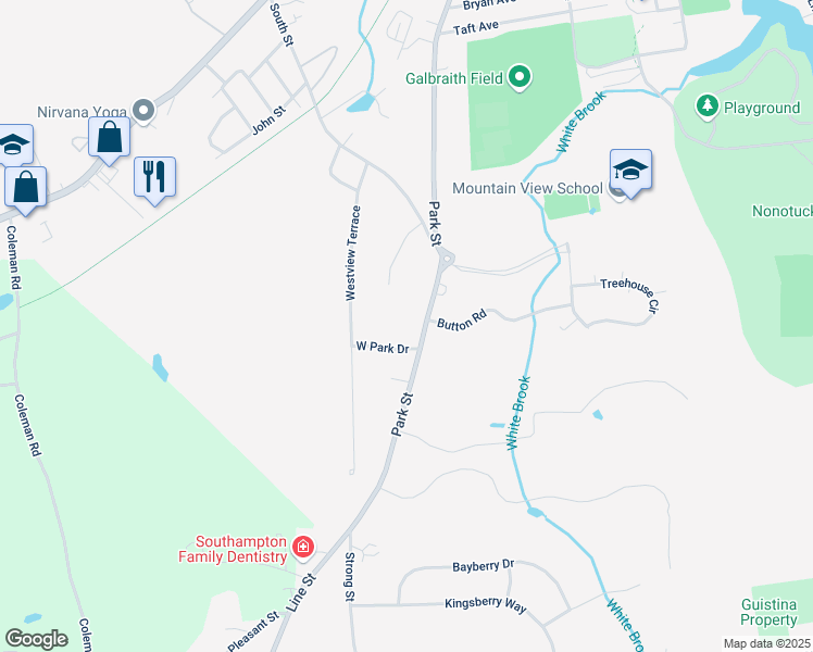 map of restaurants, bars, coffee shops, grocery stores, and more near 215 Park St in Easthampton
