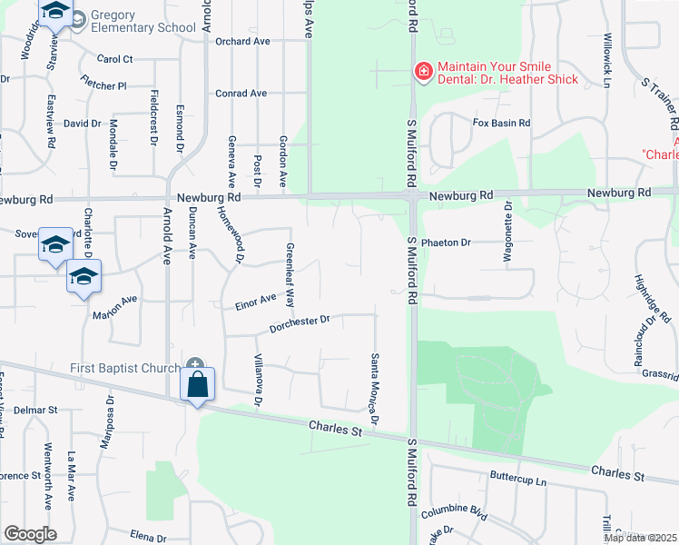 map of restaurants, bars, coffee shops, grocery stores, and more near 5813 Meadowlark Court in Rockford