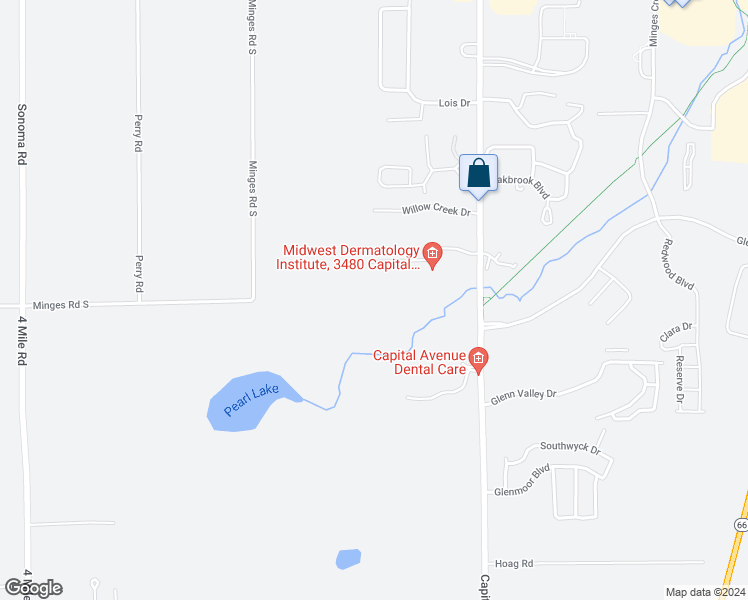 map of restaurants, bars, coffee shops, grocery stores, and more near 3494 Capital Avenue Southwest in Battle Creek
