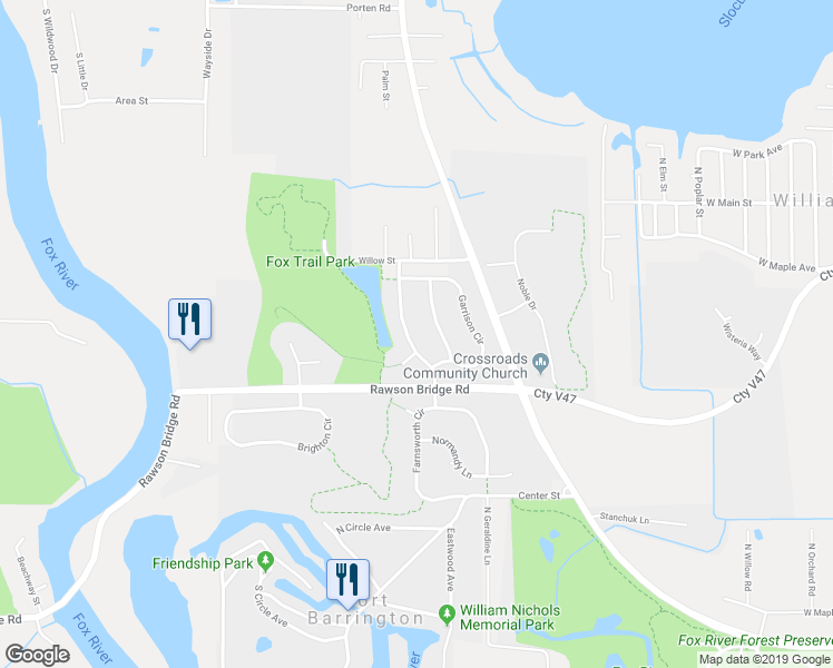 map of restaurants, bars, coffee shops, grocery stores, and more near 110 Riverwalk Lane in Port Barrington