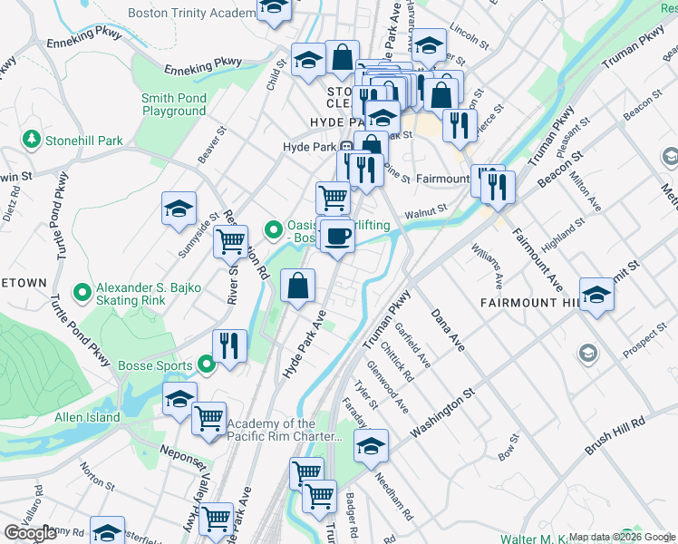 map of restaurants, bars, coffee shops, grocery stores, and more near 5 A Street in Boston