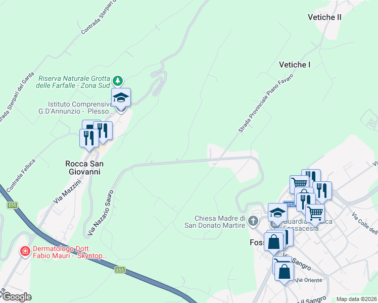 map of restaurants, bars, coffee shops, grocery stores, and more near 19 Contrada Codacchie in Provincia di Chieti