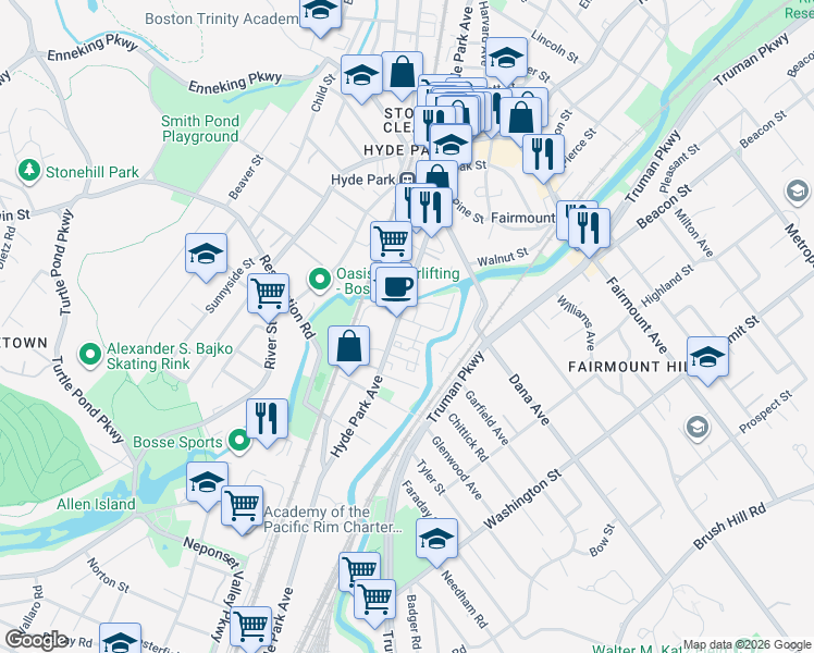 map of restaurants, bars, coffee shops, grocery stores, and more near 5 A Street in Boston