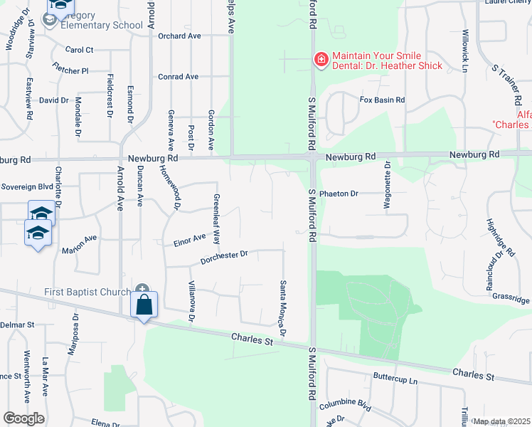 map of restaurants, bars, coffee shops, grocery stores, and more near 5813 Meadowlark Court in Rockford