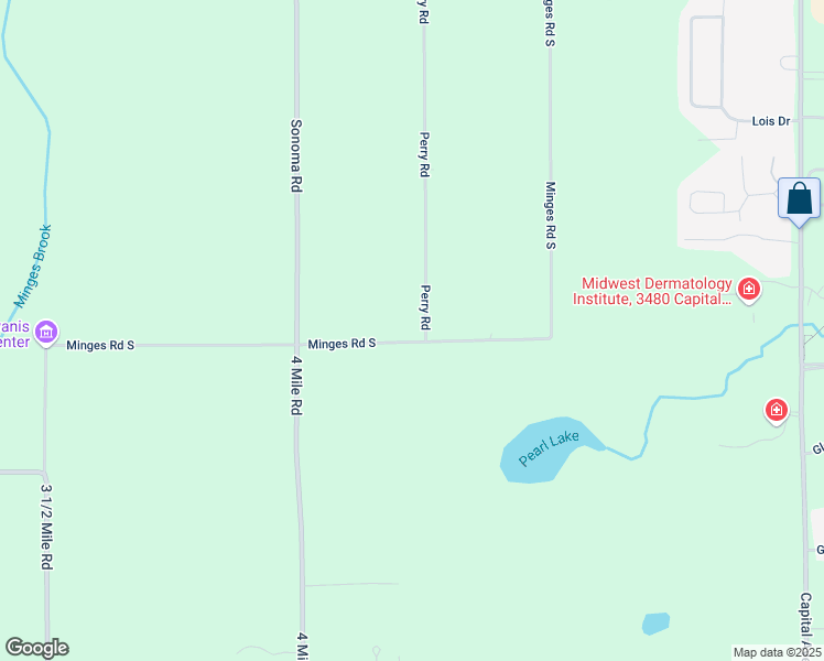 map of restaurants, bars, coffee shops, grocery stores, and more near 12289 Perry Road in Battle Creek