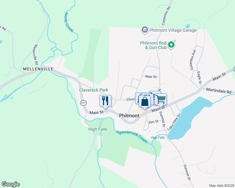 map of restaurants, bars, coffee shops, grocery stores, and more near 5 Highland Avenue in Hudson