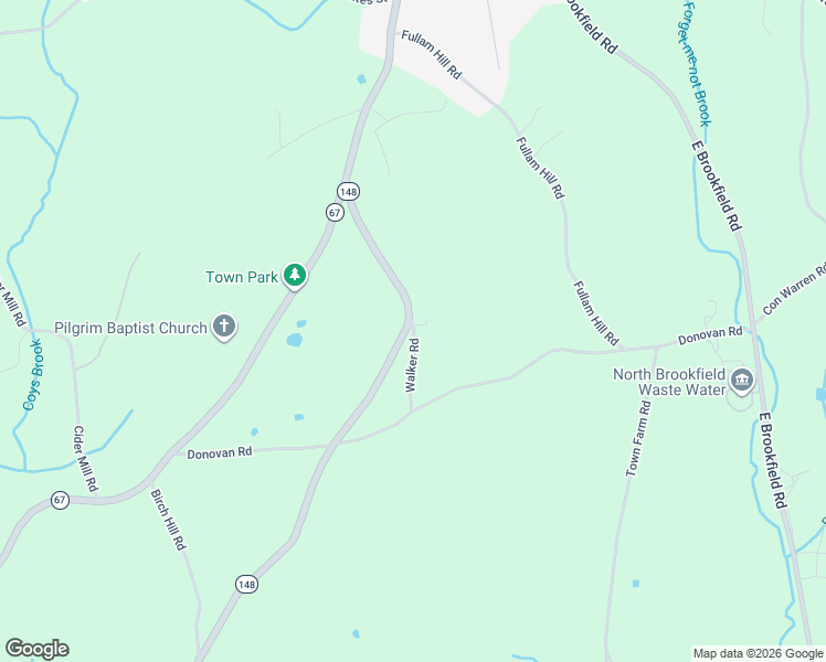 map of restaurants, bars, coffee shops, grocery stores, and more near 19 Brookfield Road in North Brookfield