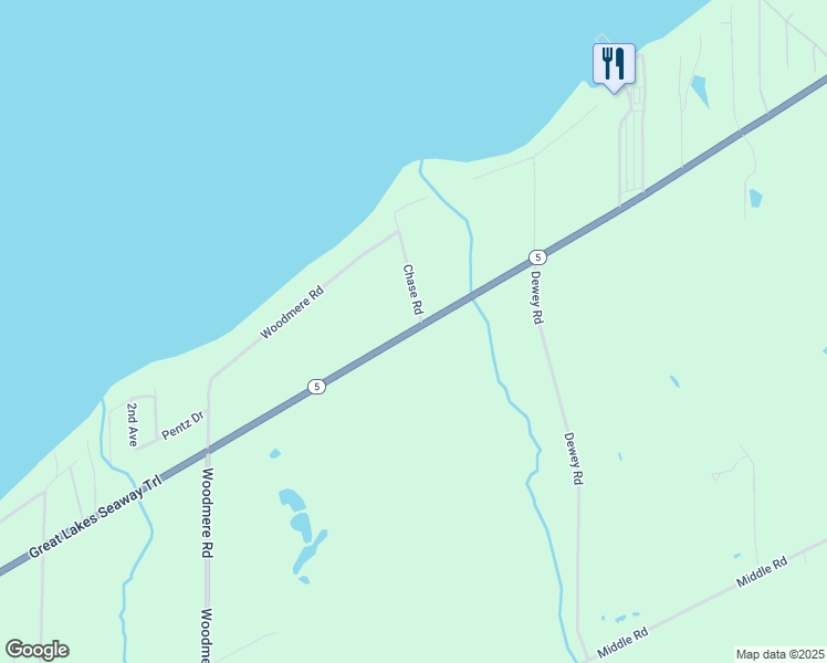 map of restaurants, bars, coffee shops, grocery stores, and more near 11799 E Lake Rd in North East