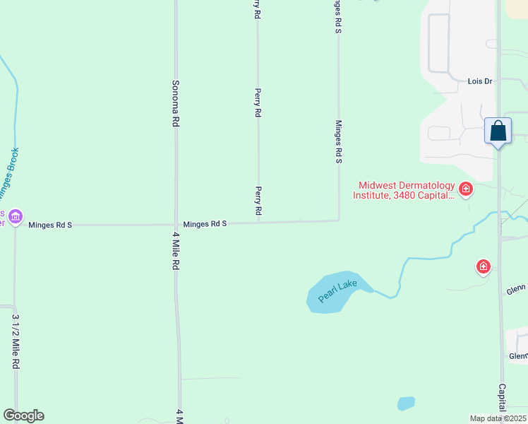 map of restaurants, bars, coffee shops, grocery stores, and more near 12289 Perry Road in Battle Creek