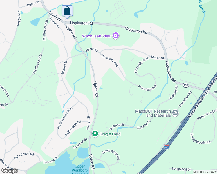 map of restaurants, bars, coffee shops, grocery stores, and more near 40 Upton Road in Westborough