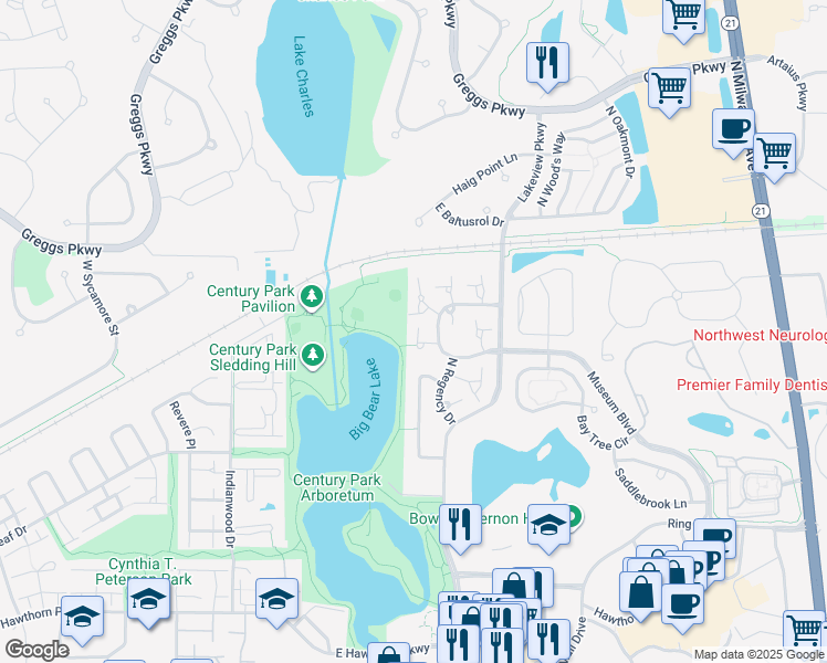 map of restaurants, bars, coffee shops, grocery stores, and more near 183 Hemingway Court in Vernon Hills