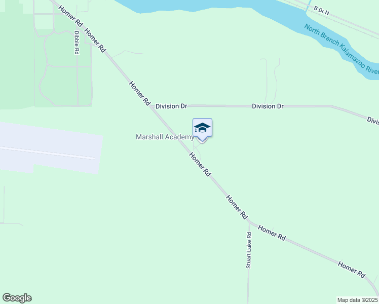 map of restaurants, bars, coffee shops, grocery stores, and more near 18203 Homer Road in Marshall