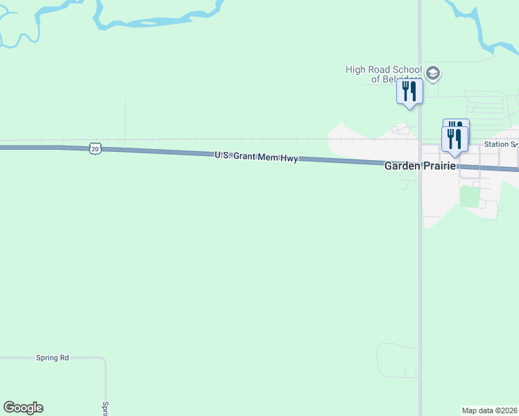 map of restaurants, bars, coffee shops, grocery stores, and more near 10469 U.S. 20 in Garden Prairie
