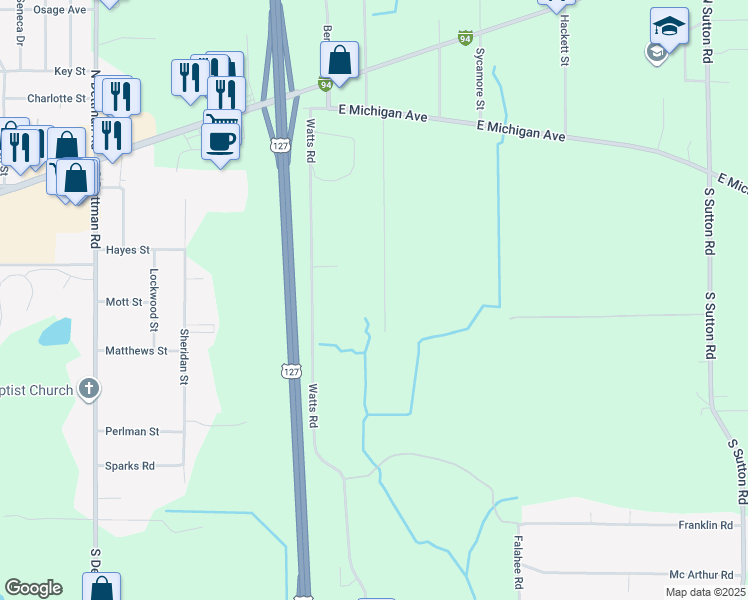 map of restaurants, bars, coffee shops, grocery stores, and more near 307 Curtis Avenue in Jackson