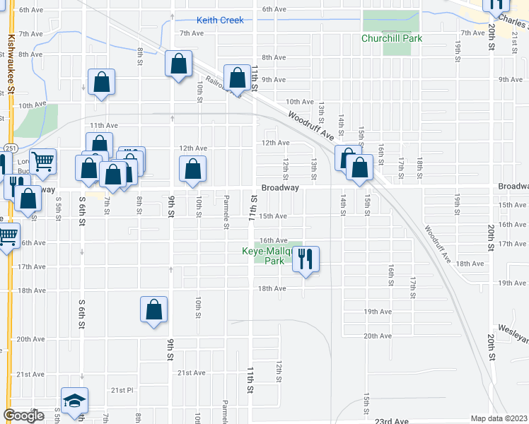 map of restaurants, bars, coffee shops, grocery stores, and more near 1616 15th Avenue in Rockford