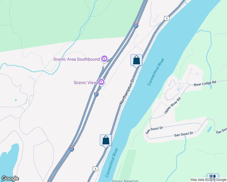 map of restaurants, bars, coffee shops, grocery stores, and more near 717 Northampton Street in Holyoke
