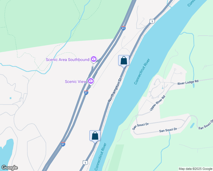 map of restaurants, bars, coffee shops, grocery stores, and more near 717 Northampton Street in Holyoke