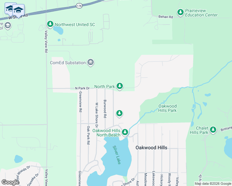 map of restaurants, bars, coffee shops, grocery stores, and more near 5312 Oakwood Drive in Cary