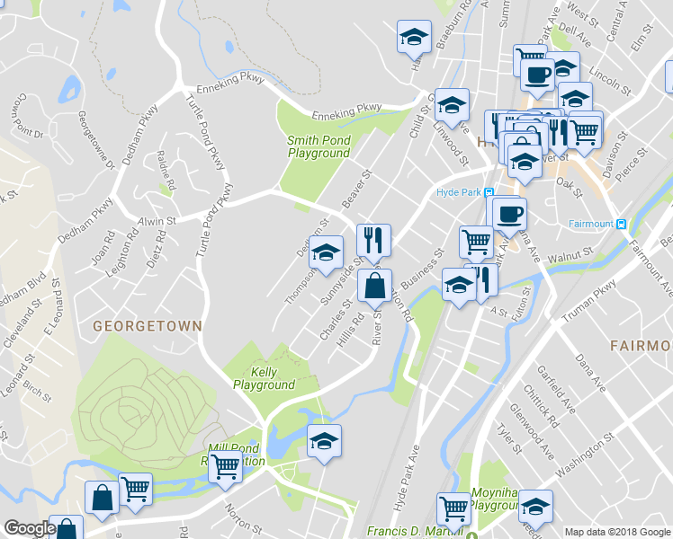 map of restaurants, bars, coffee shops, grocery stores, and more near 6 Franklin Street in Boston
