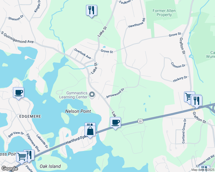 map of restaurants, bars, coffee shops, grocery stores, and more near 4 Payton Place in Shrewsbury