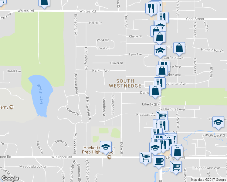map of restaurants, bars, coffee shops, grocery stores, and more near 906 Denway Drive in Kalamazoo