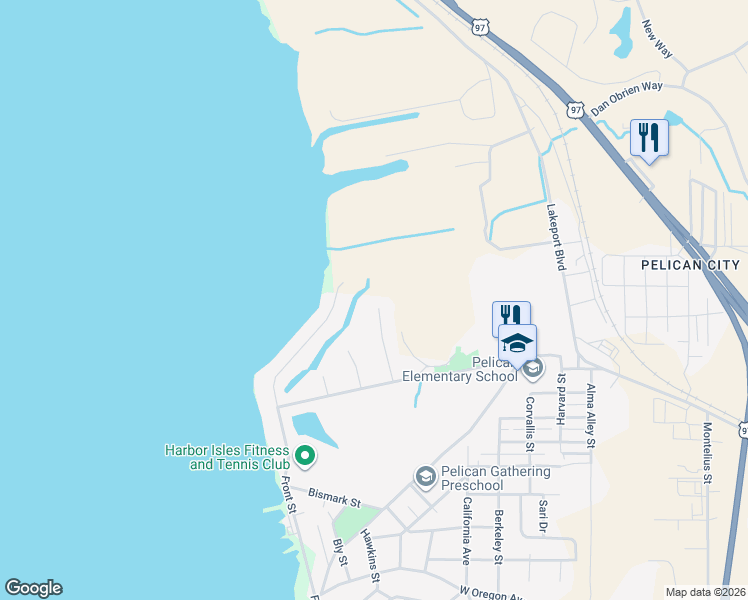 map of restaurants, bars, coffee shops, grocery stores, and more near 2995 Anchor Way in Klamath Falls