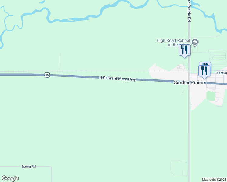 map of restaurants, bars, coffee shops, grocery stores, and more near 10469 U.S. 20 in Garden Prairie