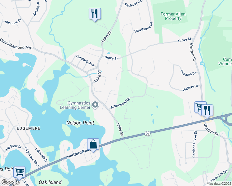 map of restaurants, bars, coffee shops, grocery stores, and more near 4 Payton Place in Shrewsbury