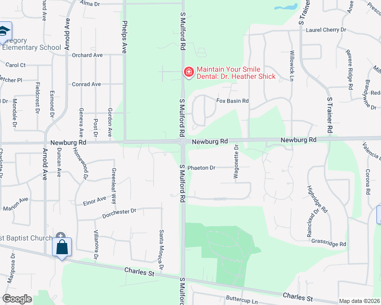 map of restaurants, bars, coffee shops, grocery stores, and more near 1510 South Mulford Road in Rockford