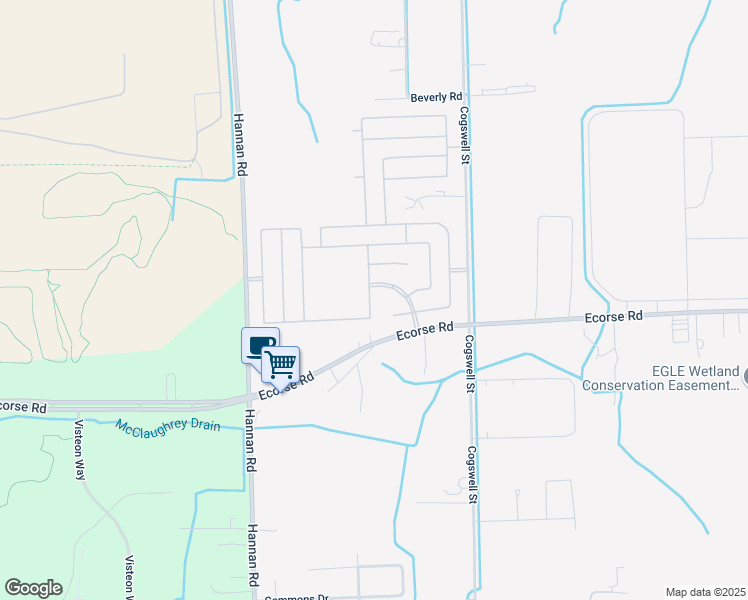 map of restaurants, bars, coffee shops, grocery stores, and more near 7081 Shawnee Drive in Romulus