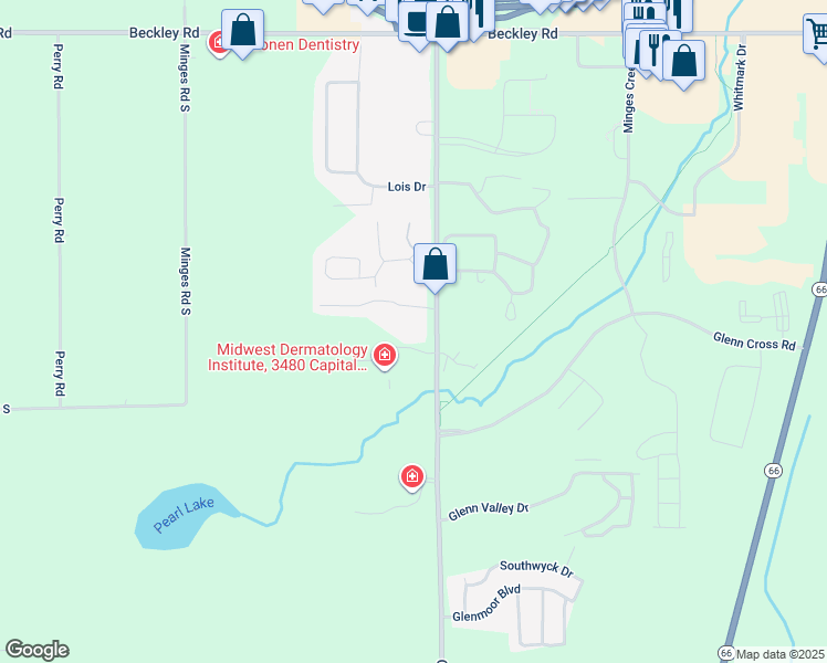 map of restaurants, bars, coffee shops, grocery stores, and more near 3432 Capital Avenue Southwest in Battle Creek