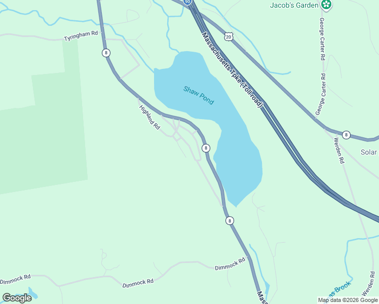map of restaurants, bars, coffee shops, grocery stores, and more near 1-43 Lake Shore Drive in Becket
